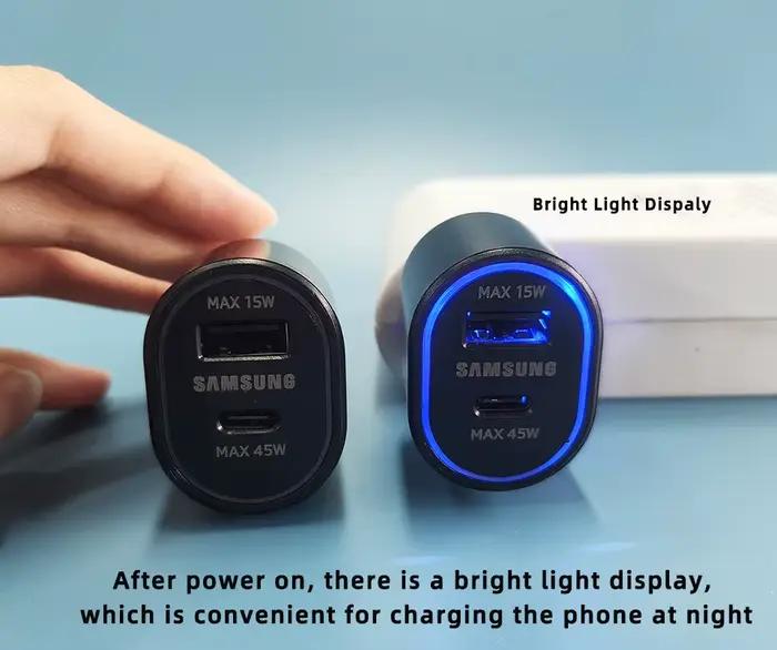 Chargeur de voiture SAMSUNG d'origine 60W 45W 15W Charge rapide USB C Auto Cargador Galaxy S25 Ultra S24 S23 S22 S21 A56 A17 Z Flip 7 6 5