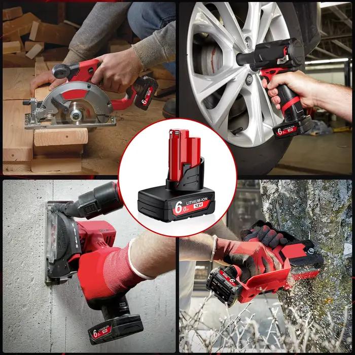 Pour batterie Milwaukee M12/M18 3.0Ah/6.0Ah/9.0AH 12V/18V