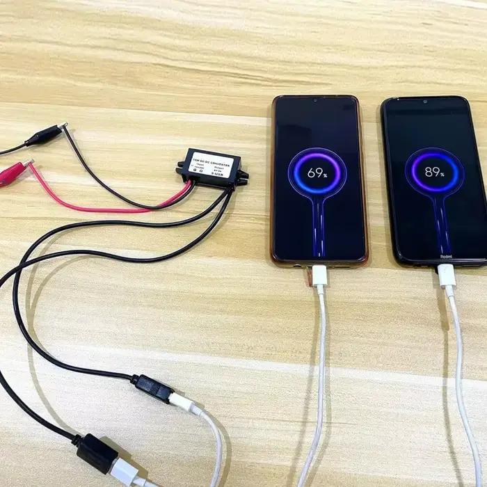 Convertisseur d'adaptateur d'alimentation 12V/24V à 5V 3A DC-DC technologie abati eur USB-A femelle/type C/double USB/connecteur de fil ouvert étanche CE