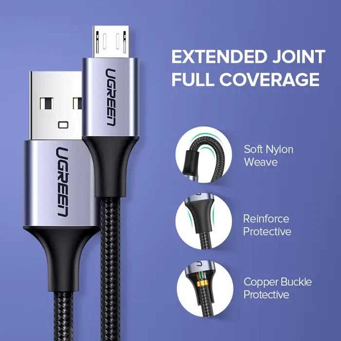 UGREEN – Câble micro USB 2.0 3A pour Android et Samsung Galaxy S7 S6 Note