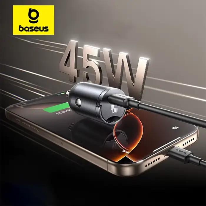 Baseus 45W chargeur de voiture UFCS PPS QC PD charge rapide pour tablettes iPhone 17 16 15 14 Samsung Xiaomi HUAWEI Mini