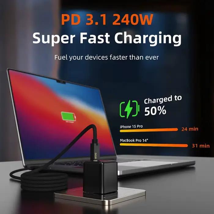 CABLETIME câble USB4 magnétique 240W 80Gbps 8K