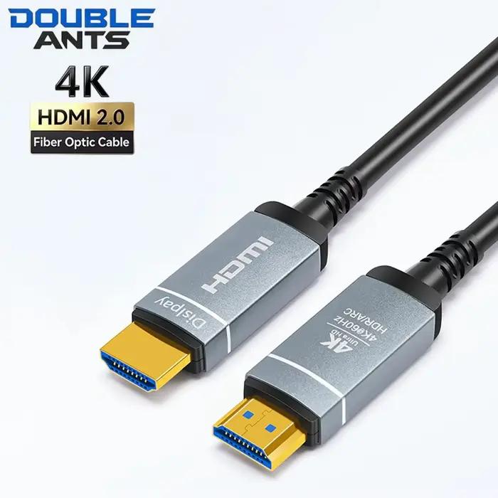 Câble HDMI 2.0 en fibre optique 4K 60Hz 2K 240Hz 18Gbps HDR pour PC TV Projecteur Moniteur Xbox Installations Murales Longues Distances