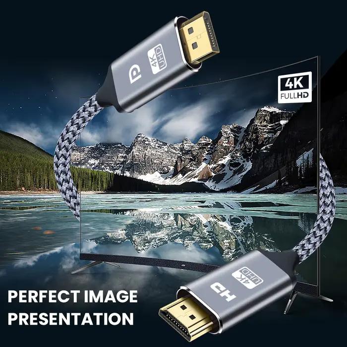 Câble compatible DP vers HDMI NIERBO pour PC Télévision Lecteur Multimédia Moniteur Occasionnel Professionnel Usage Familial Amis