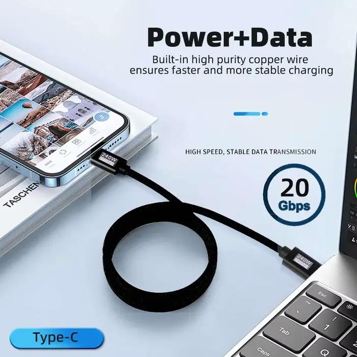 USB 3.2 20Gbps 48V 5A 240W USB C à type-c 3.2 Gen2 câble transfert de données USB C SSD