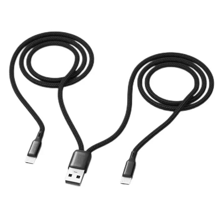 Câble de charge double USB 2.0 Type-A mâle