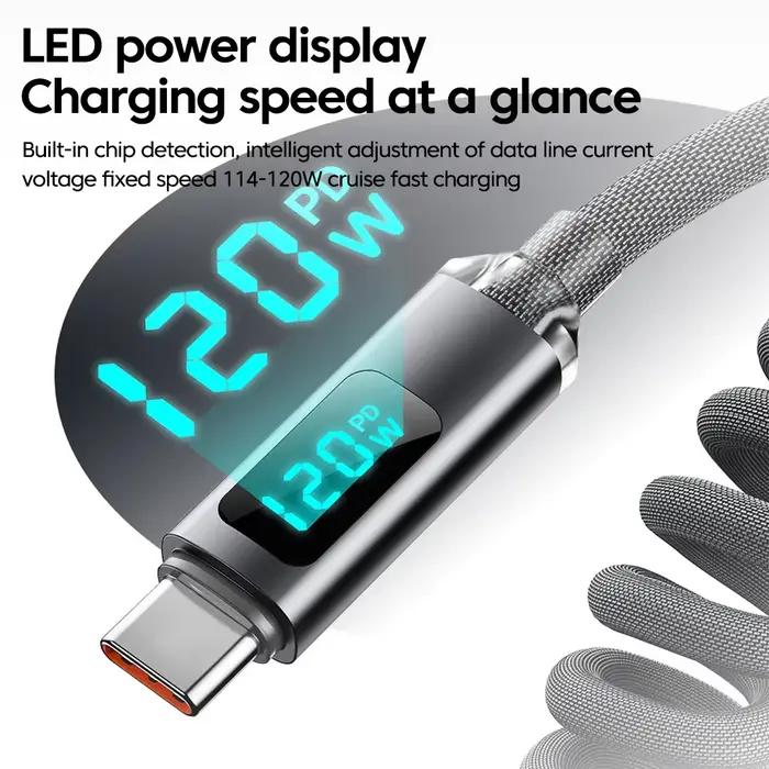 Olaf 120W USB C à Type C câble ressort