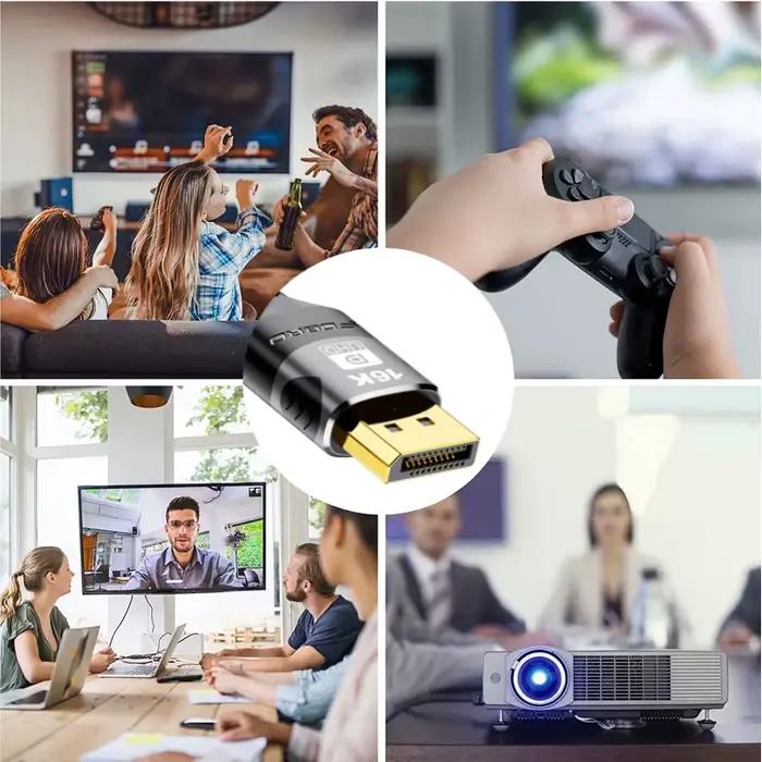 16K DP 2.1 8K @ 120Hz 4K @ 240Hz 32Gbps HDR vidéo Audio Displayport câble Port d'affichage pour ordinateur portable TV