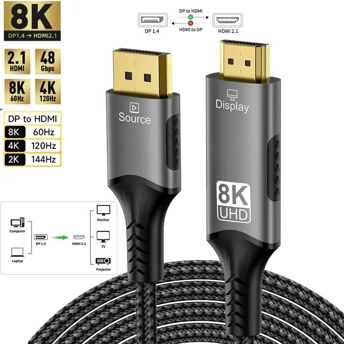 Câble DisplayPort vers HDMI 4K 8K@60Hz