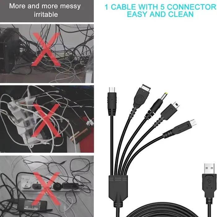 Câble de chargement USB C 5 en 1