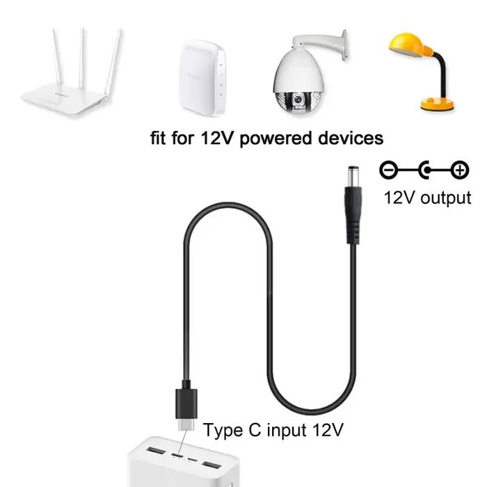 Câble d'alimentation USB C Type C PD à 9V 12V 15V 20V 5.5x2.5mm