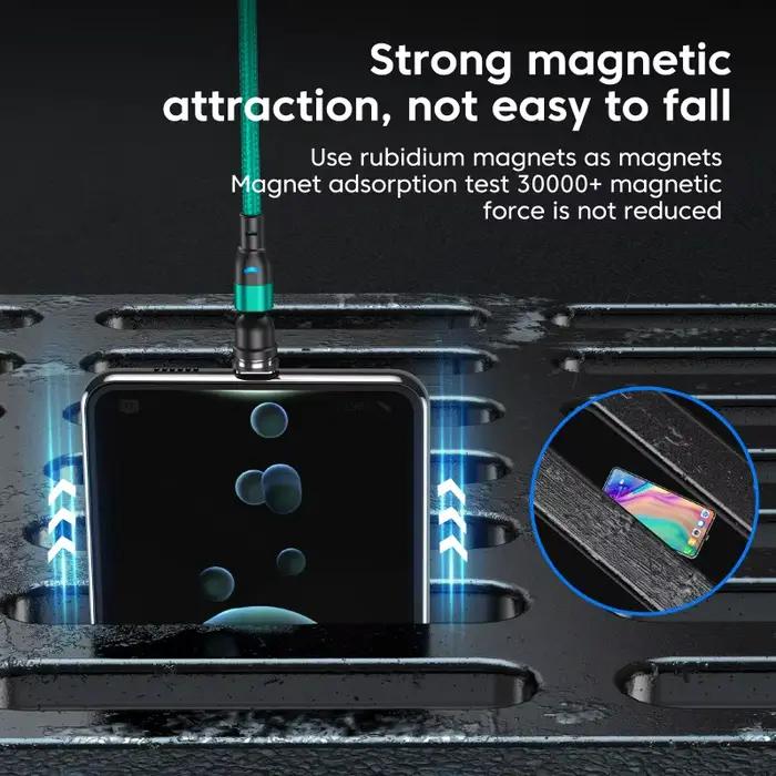 Câble de chargement magnétique AUFU en aluminium et nylon, 1m à 3m, Micro-USB et Type C, multicolore pour iPhone et autres smartphones occasions spéciales