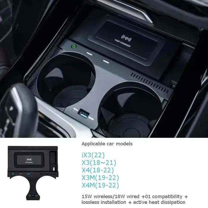 Chargeur rapide sans fil pour voiture BMW série 2/3/4 i3/i4 20-23 15W