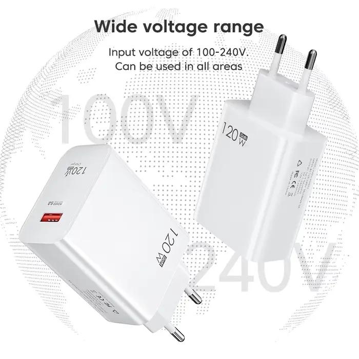Chargeur USB 120W à charge rapide pour téléphone