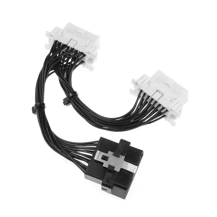 Transmission Stable et haute vitesse 16 broches OBD2 OBDii OBD 2 câble d'extension répartiteur un mâle à deux femelles