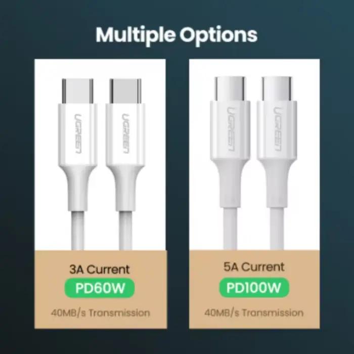 Ugreen PD 60W USB C vers USB type-c câble QC4.0 3.0 câble de données de Charge rapide pour Macbook Samsung S20 S9 câble USB C pour iPhone 15