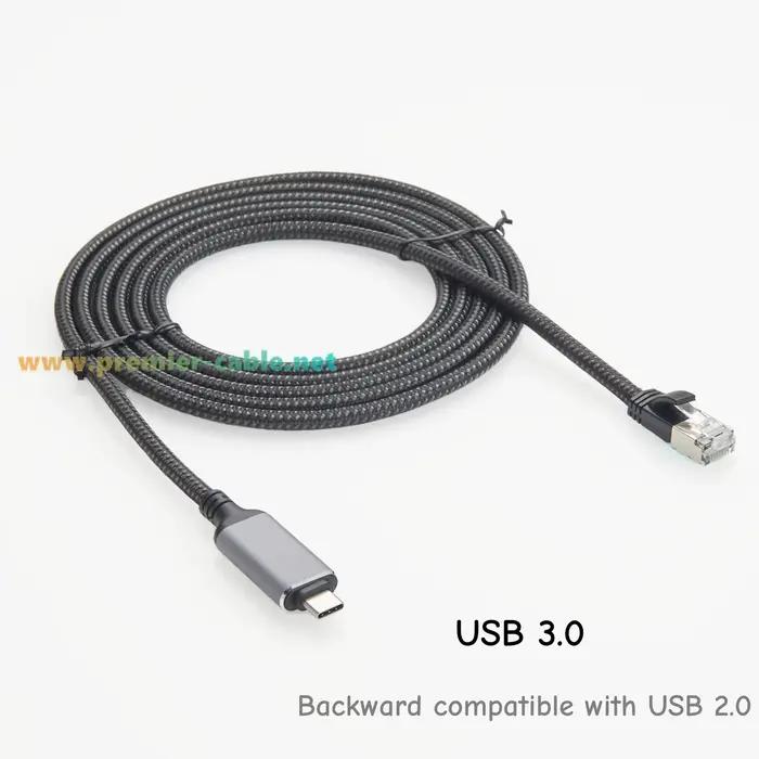 Câble USB C vers Ethernet 10/100/1000Mbps
