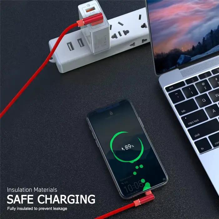Câble de charge rapide Micro USB 3A à 90 degrés