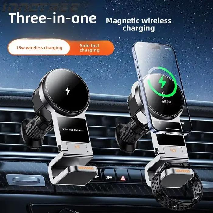 Support de téléphone magnétique sans fil pour voiture