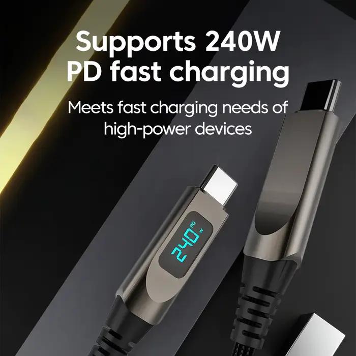 Elough 240W affichage numérique USB C vers USB C câble en alliage de Zinc 5A Type C