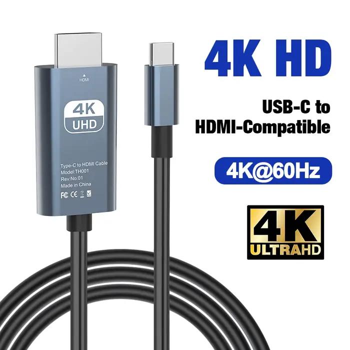Câble de Conversion vidéo USB C vers HDMI 4K 60Hz HD