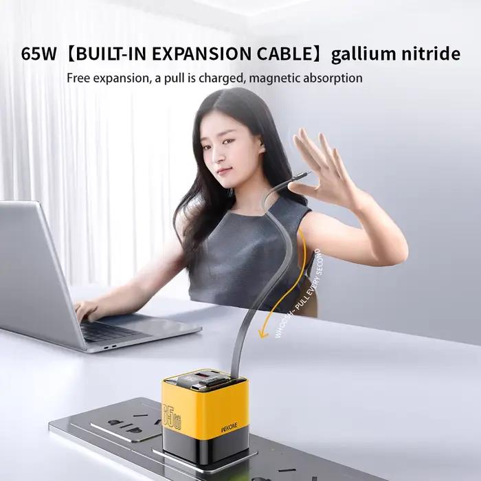 Chargeur USB-C rapide avec câble intégré 80cm pour iPhone 17 16 15 Pro Max PD 40W 27W Xiaomi Samsung occasionnelle recharge rapide et efficace