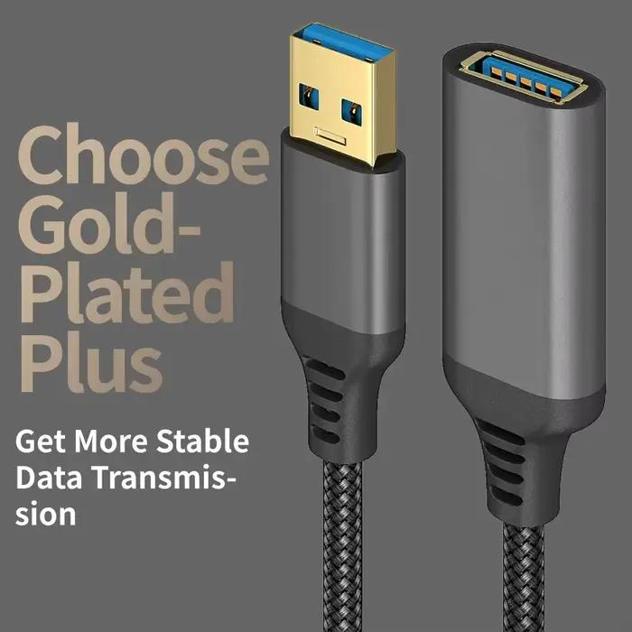 UTHAI Nylon tressé USB 3.0 mâle à femelle câble de données de Transmission à grande vitesse