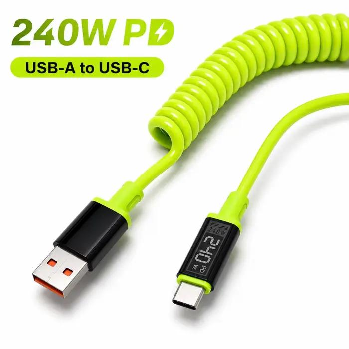 Câble de données USB Type-C à Type-C à charge rapide 240W