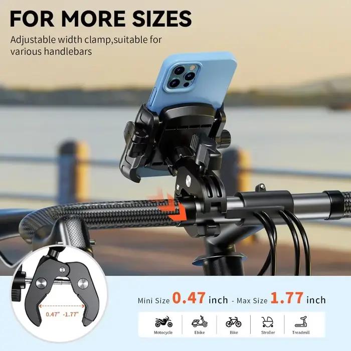 1S support de téléphone pour moto à verrouillage rapide 36W USB Type C charge