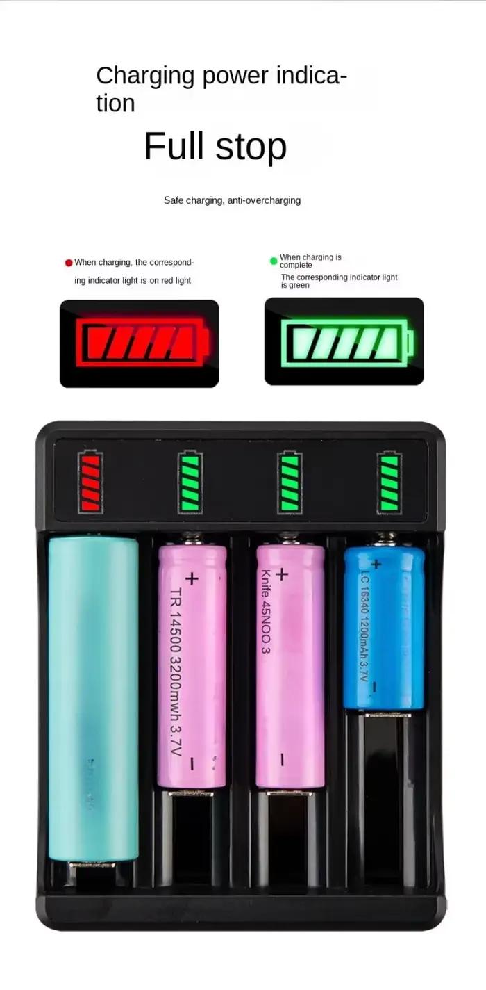 Chargeur de batterie universel avec câble indicateur LED 3.7V