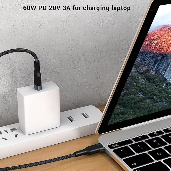 Câble USB Type-C PD 65W pour recharge rapide et transfert de données