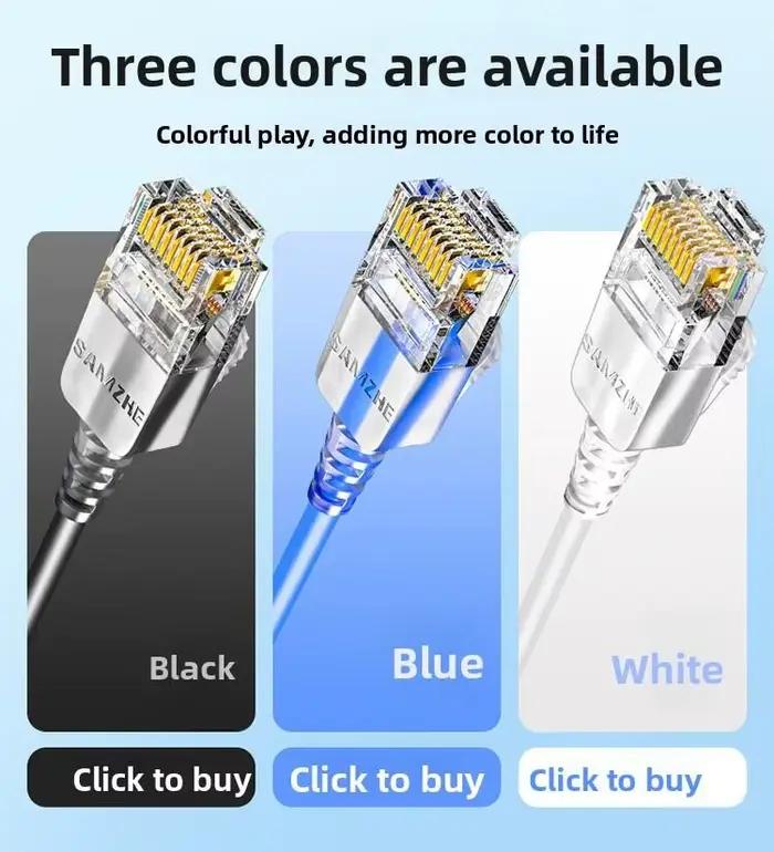 Câble Ethernet fin SAMZHE Cat6A 10 Gbps