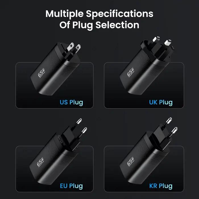 ASOMETECH GaN USB Type C chargeur 65W 45W PPS PD QC4.0