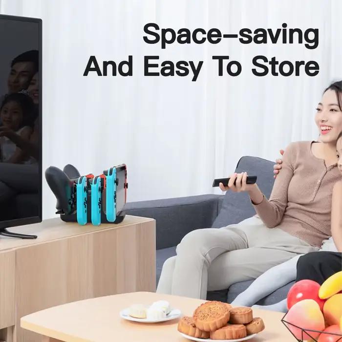 Chargeur 6 en 1 pour Nintendo Switch Compatible avec 4 Joy-Con et 2 Contrôleurs Pro Facilité d'Utilisation Durabilité Design Compact Occasions Spéciales