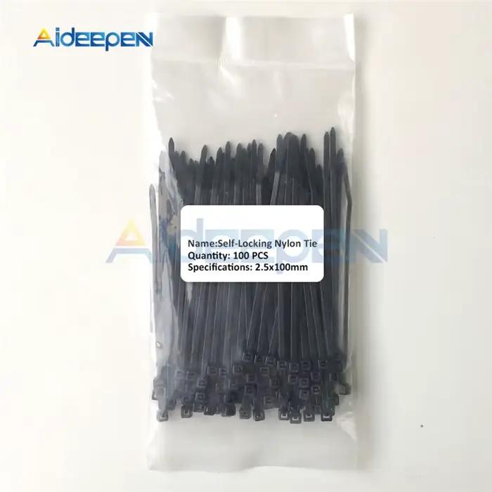 Lot de 100 attaches-câbles en plastique antidérapantes de 2