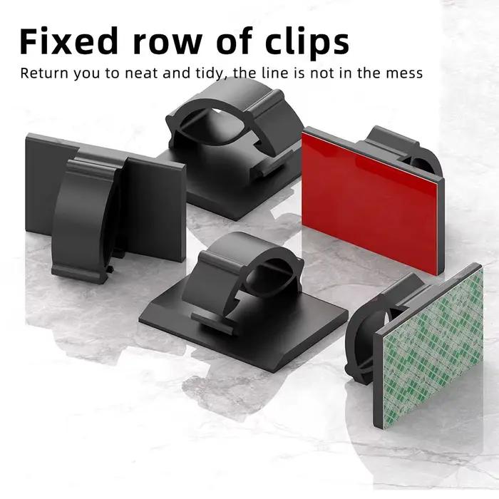 Pinces de gestion des câbles en plastique pour bureau, poste de travail, organisation de câbles USB, ligne de données, enrouleur de canettes, blanc, rouge, noir, vert