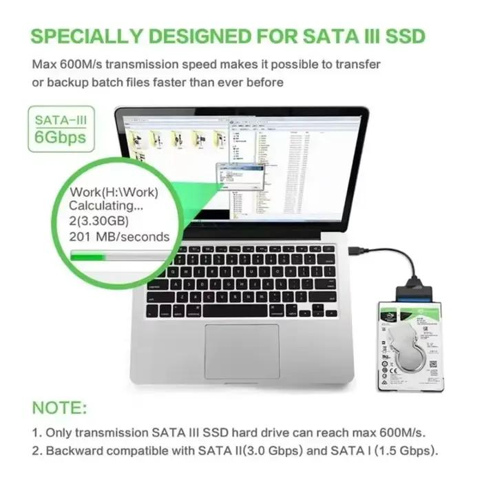 3.0 USB à SATA Câble Support 2.5/3.5 Pouces Externe HDD SSD Disque Dur Adaptateur