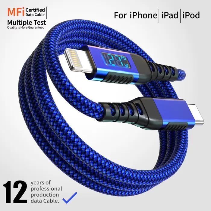 Câble USB C vers Lightning 6FT [certifié MFi] 27W pour iPhone