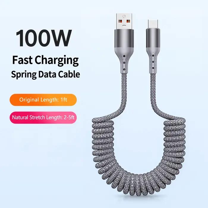 Câble USB-C enroulable pour voiture