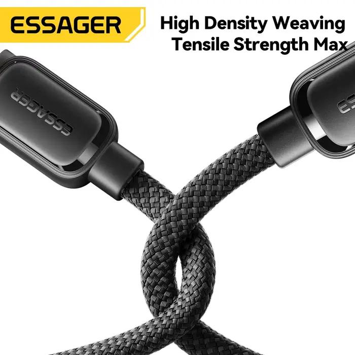 Essager 100w câble de données de charge rapide rétractable magnétique Type C à C