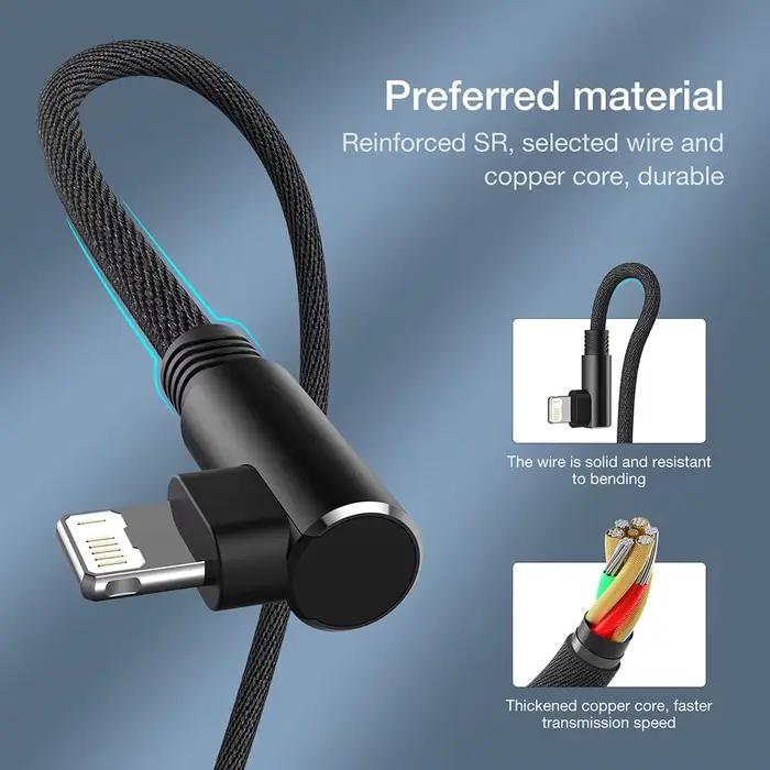 Câble USB Nephy pour iPhone 11 12 13 Pro X XR XS Max 6s 7 8 Plus SE Charge Rapide Flexibilité Durabilité