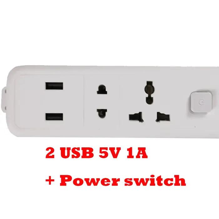 Multiprise 2USB 3/4 voies européenne et américaine