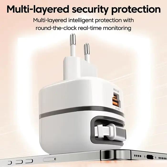 Chargeur 65W avec câble rétractable
