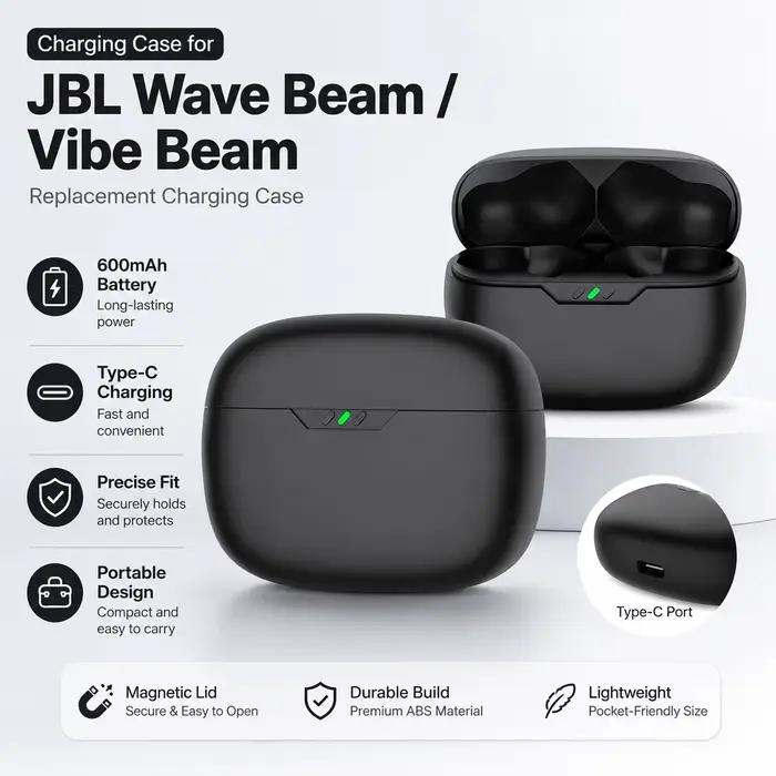 Étui de chargement de remplacement pour écouteurs JBL Wave Beam/Vibe