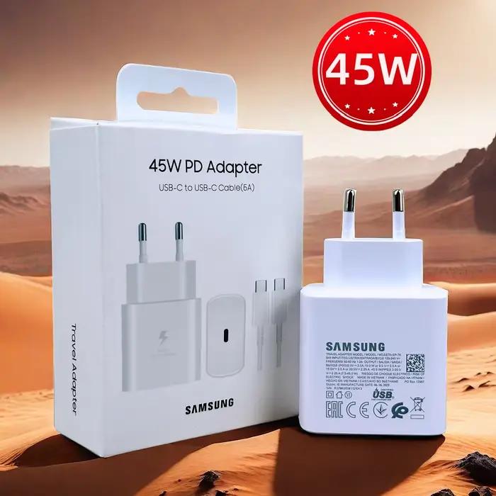 Chargeur rapide Samsung 45W super efficace pour Galaxy Z Fold Flip S23 S24 Ultra S20 S22 S21 recharge rapide intelligent sécurité