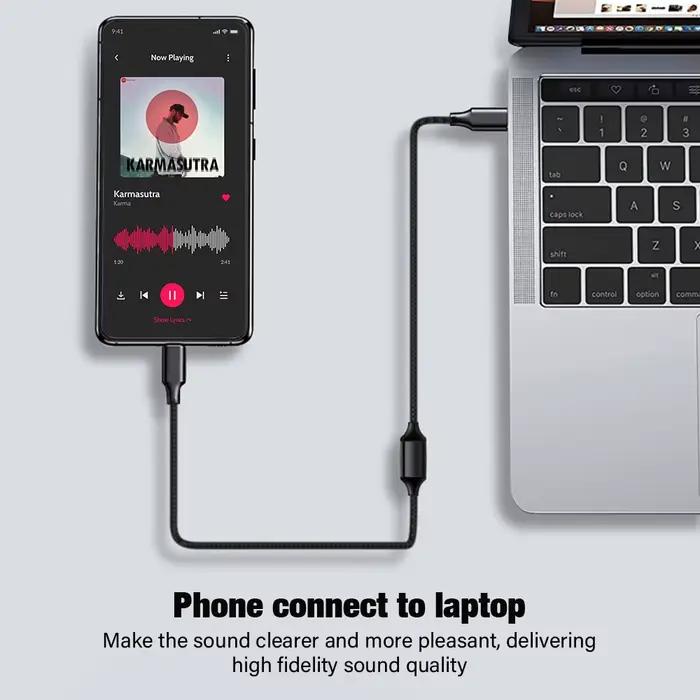 Câble Audio bidirectionnel 3.5mm vers USB C 3.5 L