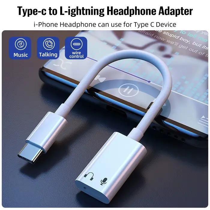 Câble adaptateur audio USB C vers Lightning pour iPhone 15