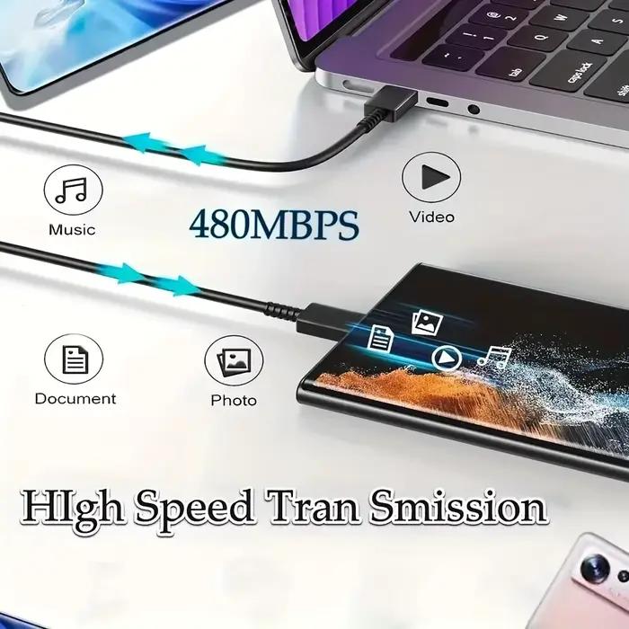 Câble de Charge rapide double USB C 5A PD 45W