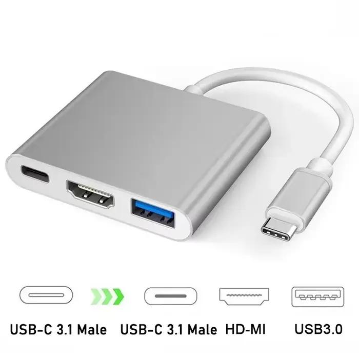 Convertisseur USB C vers HDMI 4K Câble Adaptateur 3 en 1 pour Moniteurs et Appareils Occasions Spéciales Multimédia
