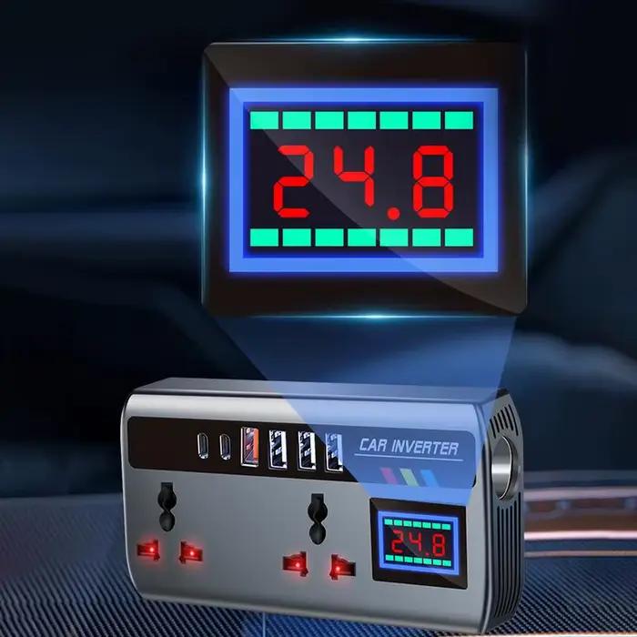 Chargeur de Voiture Portable 12V 24V à 220V avec 3 Ports USB pour Voitures Camions SUV RV Occasions Spéciales